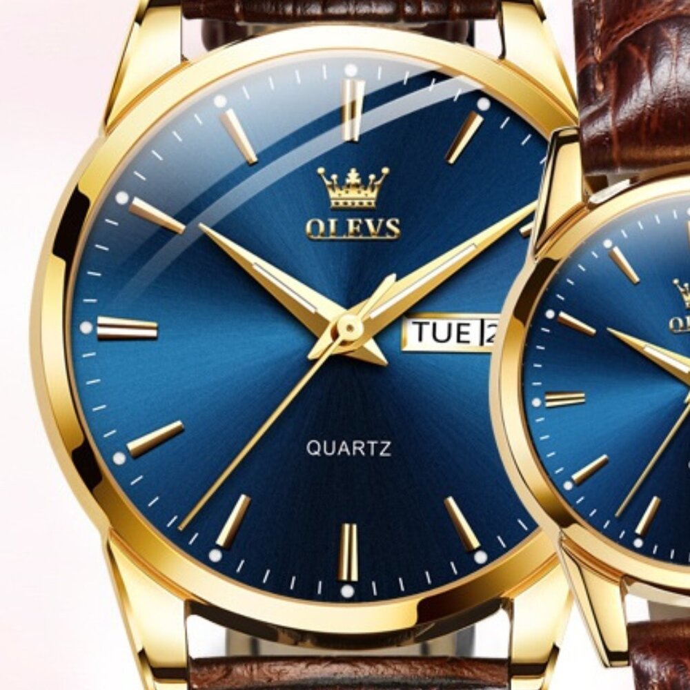 8-2 - Men's Watches Leather Band White Case Waterproof Luminous